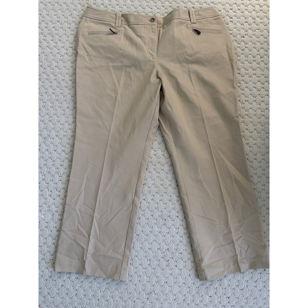 Talbots Woman Petites Beige Heritage Straight Leg Pants Size 20WP